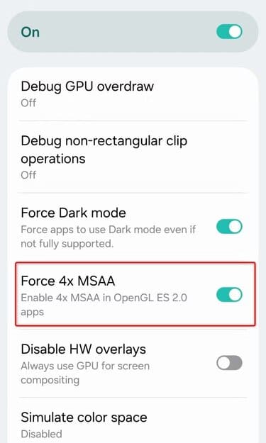 force-msaa Mengapa Anda harus mengaktifkan mode pengembang di Android untuk meningkatkan kinerja dan mendapatkan kendali penuh atas perangkat?