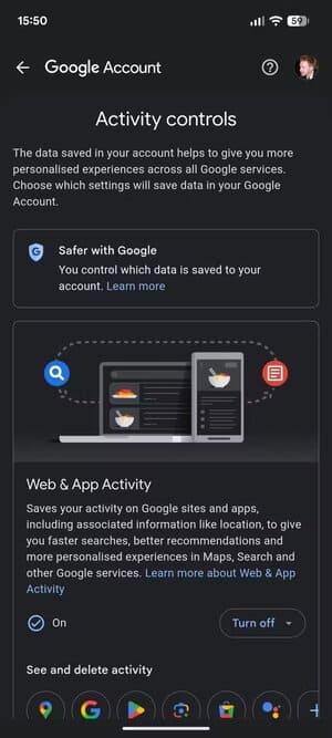 google-app-activity-settings إعدادات مهمة في Google Maps يجب تعديلها لحماية خصوصيتك وتقليل التتبع