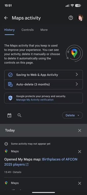 google-maps-activity إعدادات مهمة في Google Maps يجب تعديلها لحماية خصوصيتك وتقليل التتبع