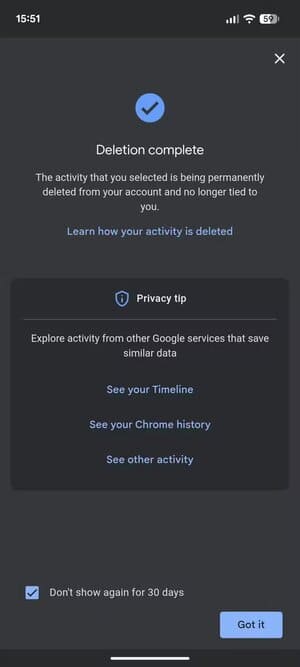 google-maps-delete-activity إعدادات مهمة في Google Maps يجب تعديلها لحماية خصوصيتك وتقليل التتبع