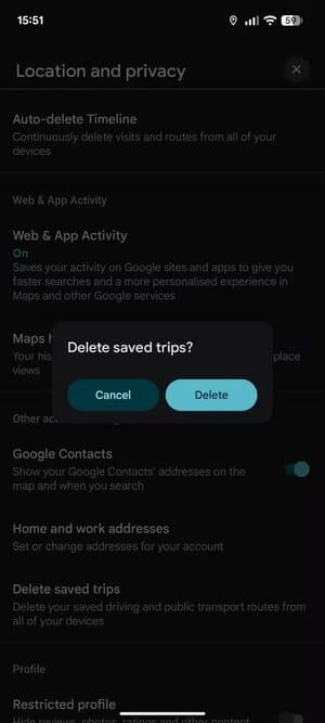 google-maps-delete-trips إعدادات مهمة في Google Maps يجب تعديلها لحماية خصوصيتك وتقليل التتبع