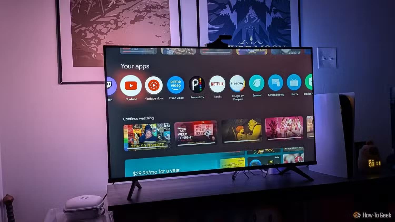 govee-backlight-3-pro-on-while-on-google-tv-main-menu 3 طرق فعالة لتحسين أداء التلفزيون الذكي القديم واستعادة سرعته