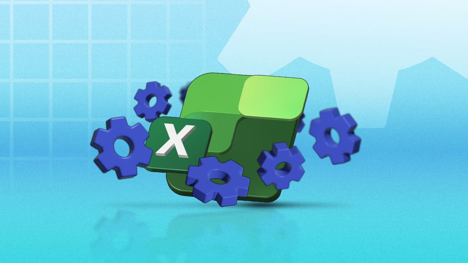 microsoft-excel-logo-surrounded-by-blue-gear-icons 6 إعدادات في واجهة Excel يجب تعديلها لزيادة السرعة والدقة قبل إنشاء أي جدول