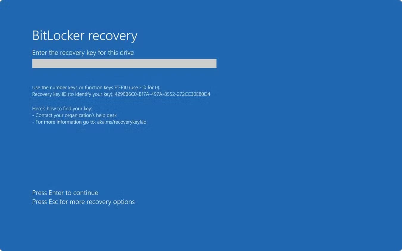 microsoft-windows-preboot-bitlocker-recovery-screen لماذا يتفوق ويندوز على لينكس في الأمان من خلال ثلاث ميزات أساسية