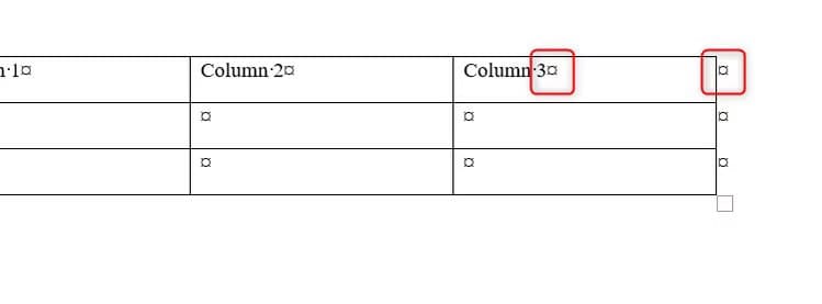 non-printing-characters-in-a-table-in-microsoft-word استخدام الأحرف غير القابلة للطباعة في Microsoft Word لتحسين تنسيق المستندات بدقة