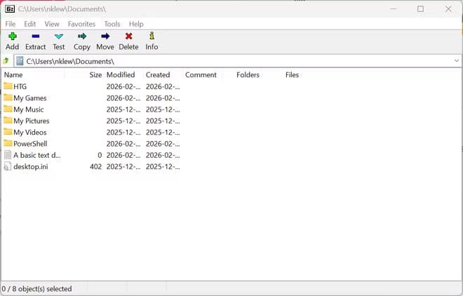 the-7-zip-user-interface أفضل تطبيقات مفتوحة المصدر لحل مشاكل ويندوز وتحسين الأداء بسهولة