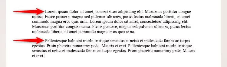 two-paragraphs-in-microsoft-word-whose-first-lines-are-indented-by-the-same-measurement استخدام الأحرف غير القابلة للطباعة في Microsoft Word لتحسين تنسيق المستندات بدقة