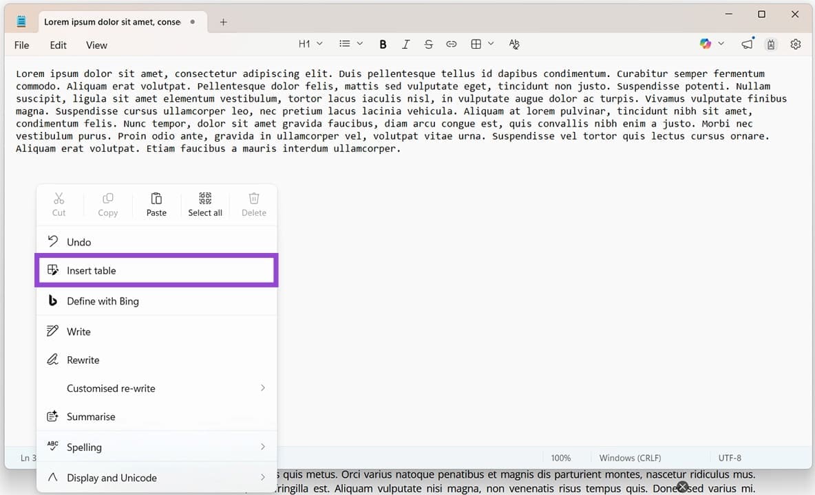 How-to-Create-Tables-in-Windows-11-Notepad-1 طريقة إنشاء جداول في برنامج المفكرة على ويندوز 11 بخطوات بسيطة وفعالة
