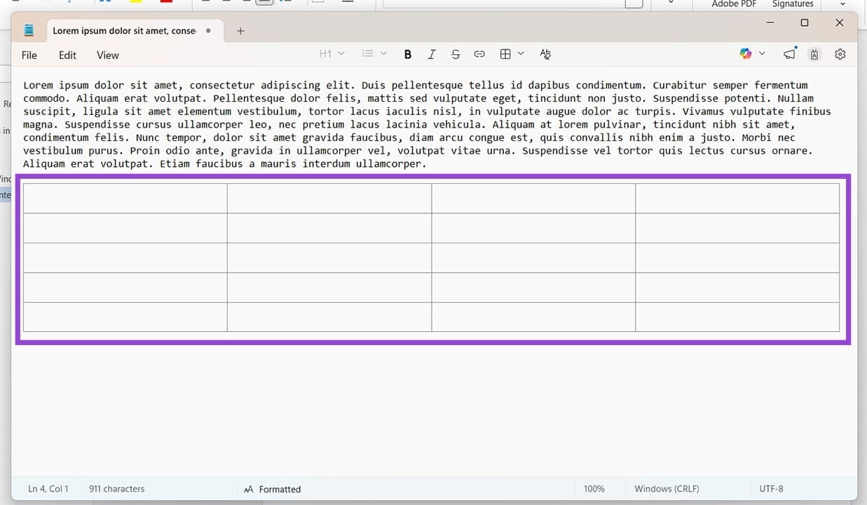 How-to-Create-Tables-in-Windows-11-Notepad-3 طريقة إنشاء جداول في برنامج المفكرة على ويندوز 11 بخطوات بسيطة وفعالة