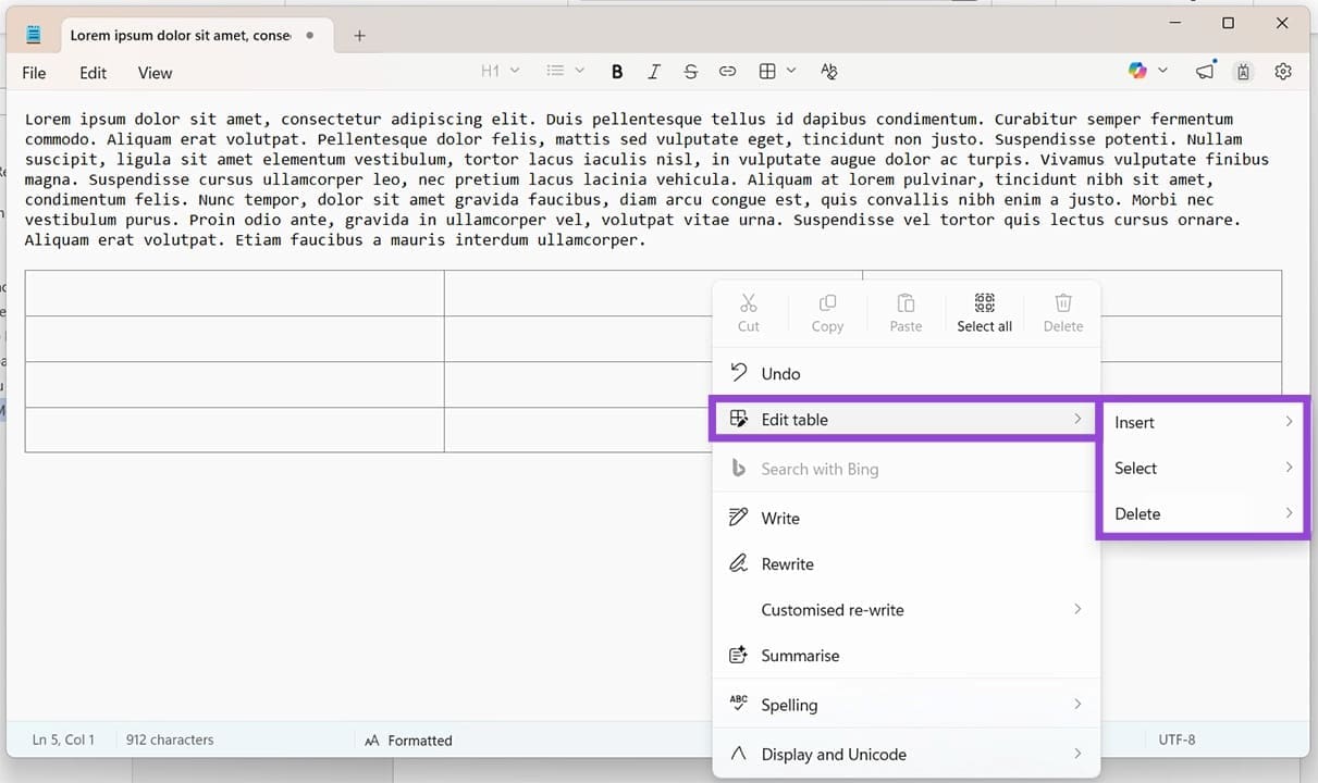 How-to-Create-Tables-in-Windows-11-Notepad-6 طريقة إنشاء جداول في برنامج المفكرة على ويندوز 11 بخطوات بسيطة وفعالة