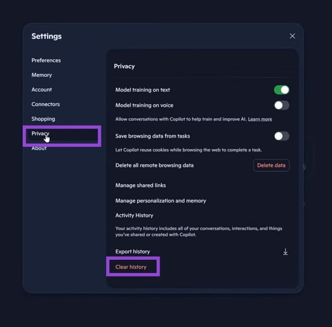 How-to-Delete-Copilot-Chat-History-7 طريقة حذف سجل محادثات Copilot بسهولة وحماية خصوصيتك