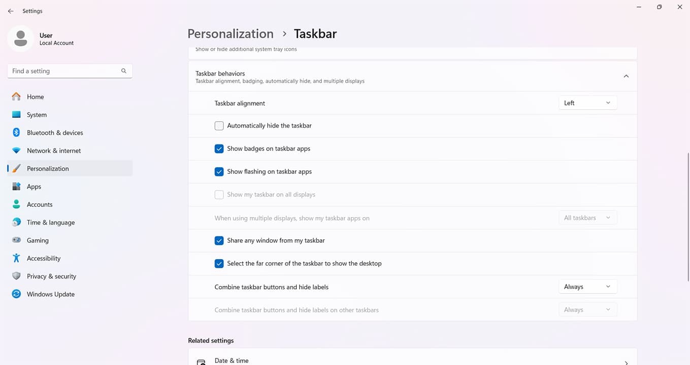 How-to-Edit-the-Taskbar-in-Windows-11-5 تخصيص شريط المهام في Windows 11 وتحسين تجربة الاستخدام بسهولة