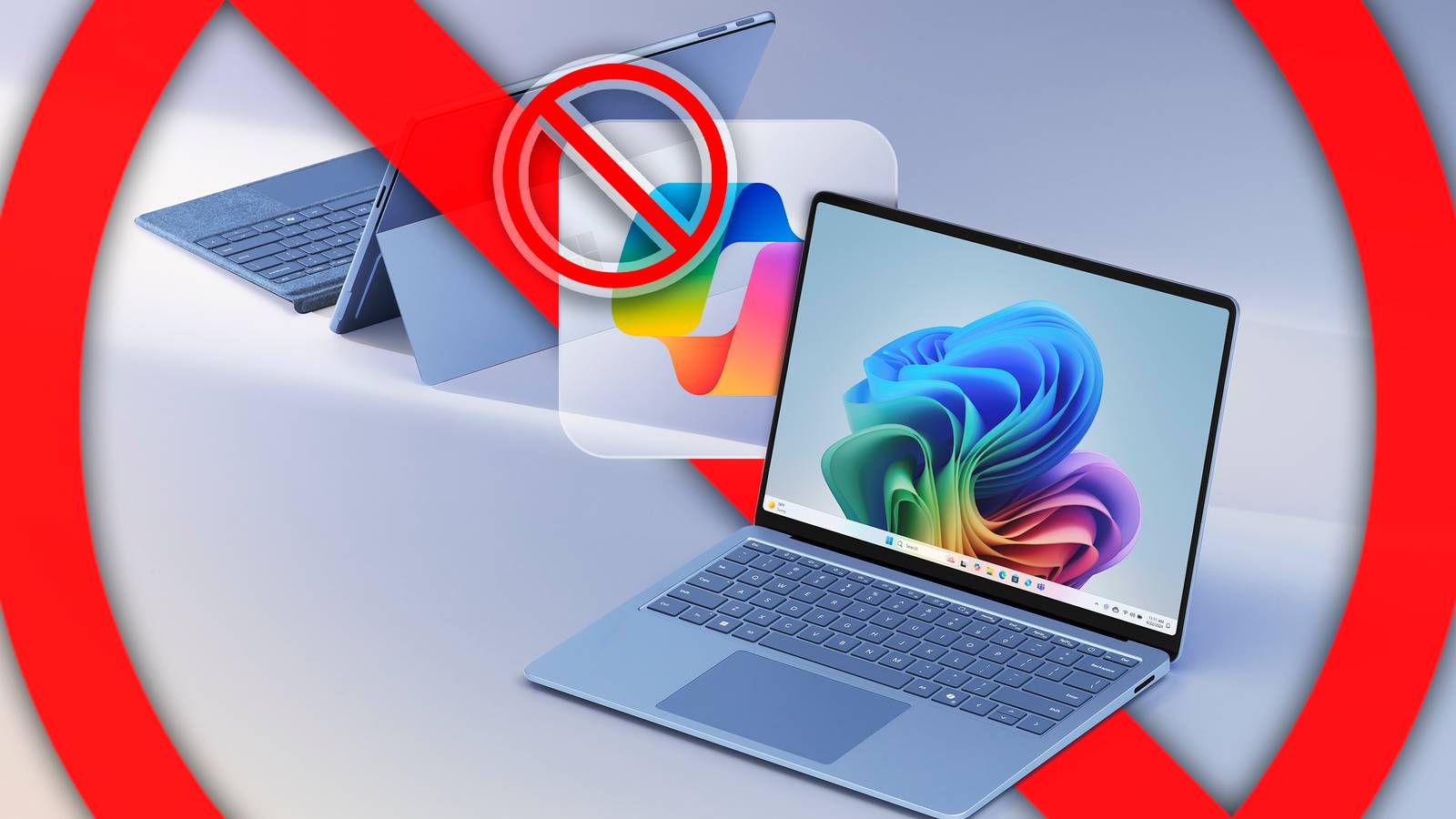 a-laptop-with-copilot-and-a-cross-on-the-copilot-logo-1 الحقيقة المرة حول Copilot: Microsoft تعلم أنه عديم الفائدة