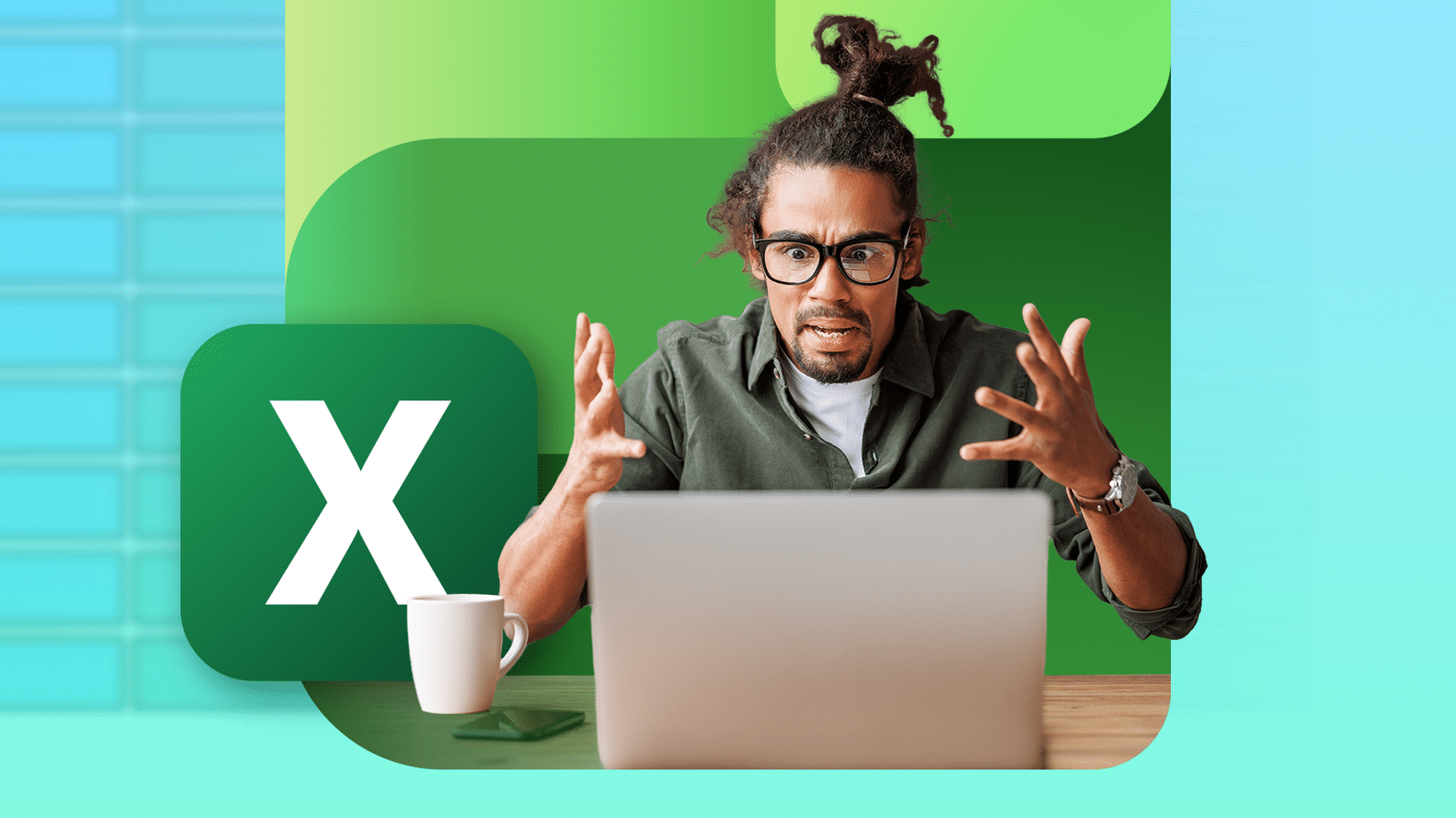 a-man-looking-frustrated-while-holding-a-laptop-running-excel الحقيقة المرة حول Copilot: Microsoft تعلم أنه عديم الفائدة