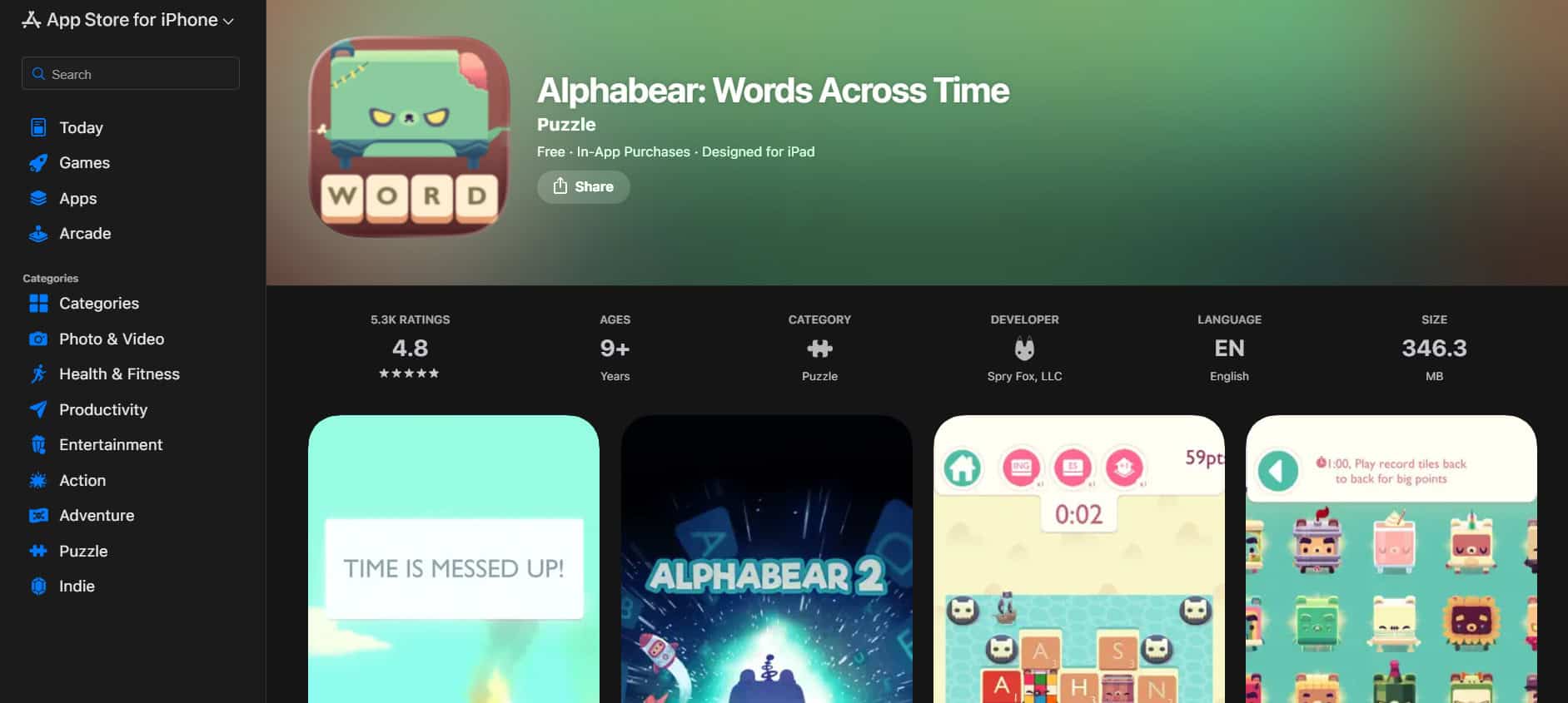 alphabear-2 أفضل 17+ لعبة تهجئة مجانية مثل NYT