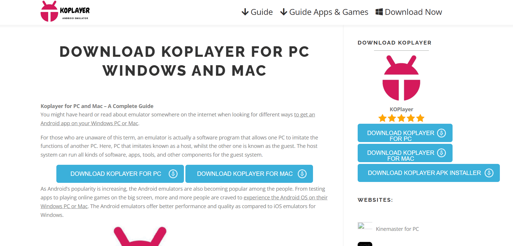 ko-player أفضل 12+ محاكي Android لـ Windows (2026)