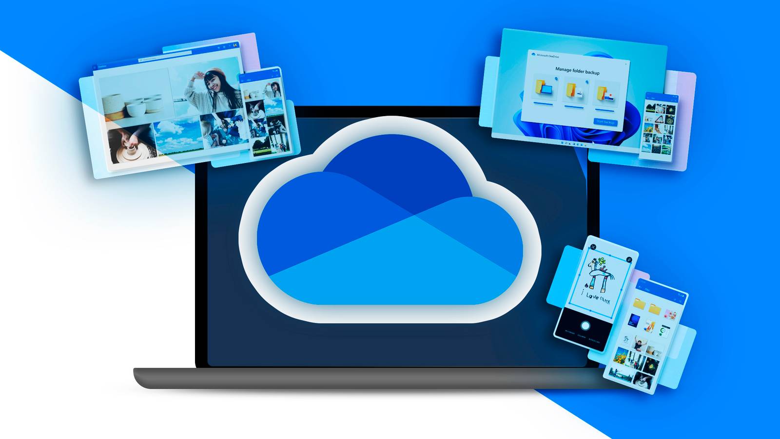 laptop-with-the-office-logo-on-the-screen-and-some-of-its-functionalities-illustrated-around-it-1 5 ميزات في OneDrive تمنيت لو عرفتها مبكرًا