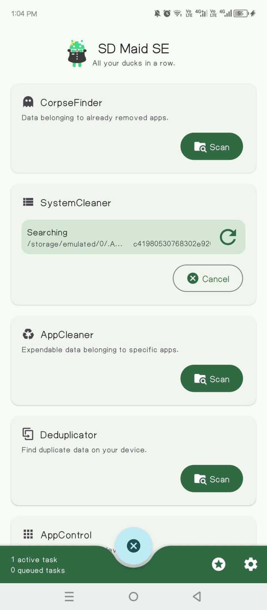 running-a-system-cleaner-scan-with-sd-maid-scaled حررت 10 جيجابايت من هاتفي Android بهذا التطبيق المجاني مفتوح المصدر