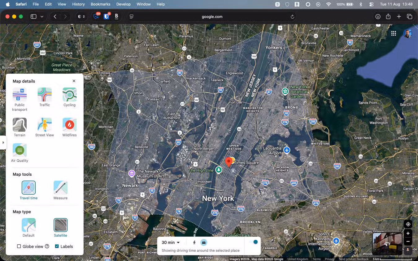 the-travel-time-option-in-google-maps خرائط جوجل على الكمبيوتر أفضل لتخطيط الرحلات وهذه أهم الأسباب