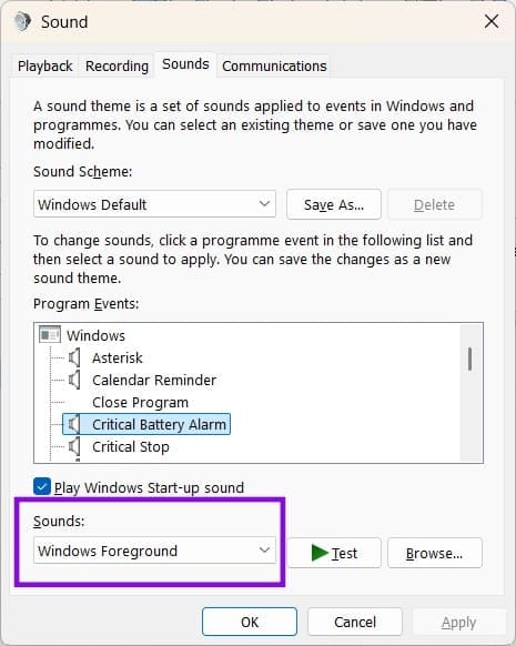 How-to-Change-Event-Sounds-in-Windows-11-4 كيفية تغيير أصوات النظام في ويندوز 11 بسهولة