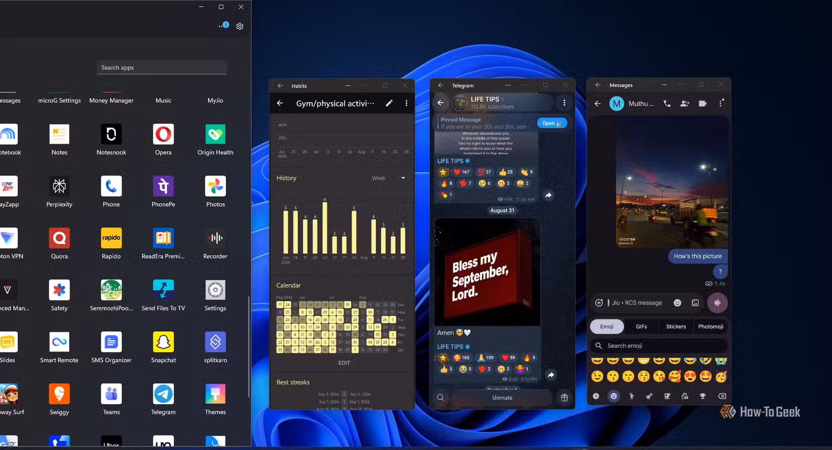 android-apps-interaction-on-windows-via-phone-link ميزة في Windows 11 تساعدك على ترك هاتفك أثناء العمل