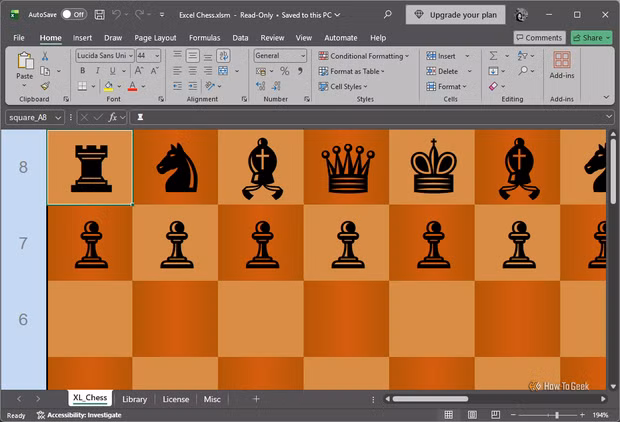 excel-chess-game 3 برامج مفيدة يمكنك إنشاؤها بالكامل داخل Excel دون برمجة معقدة