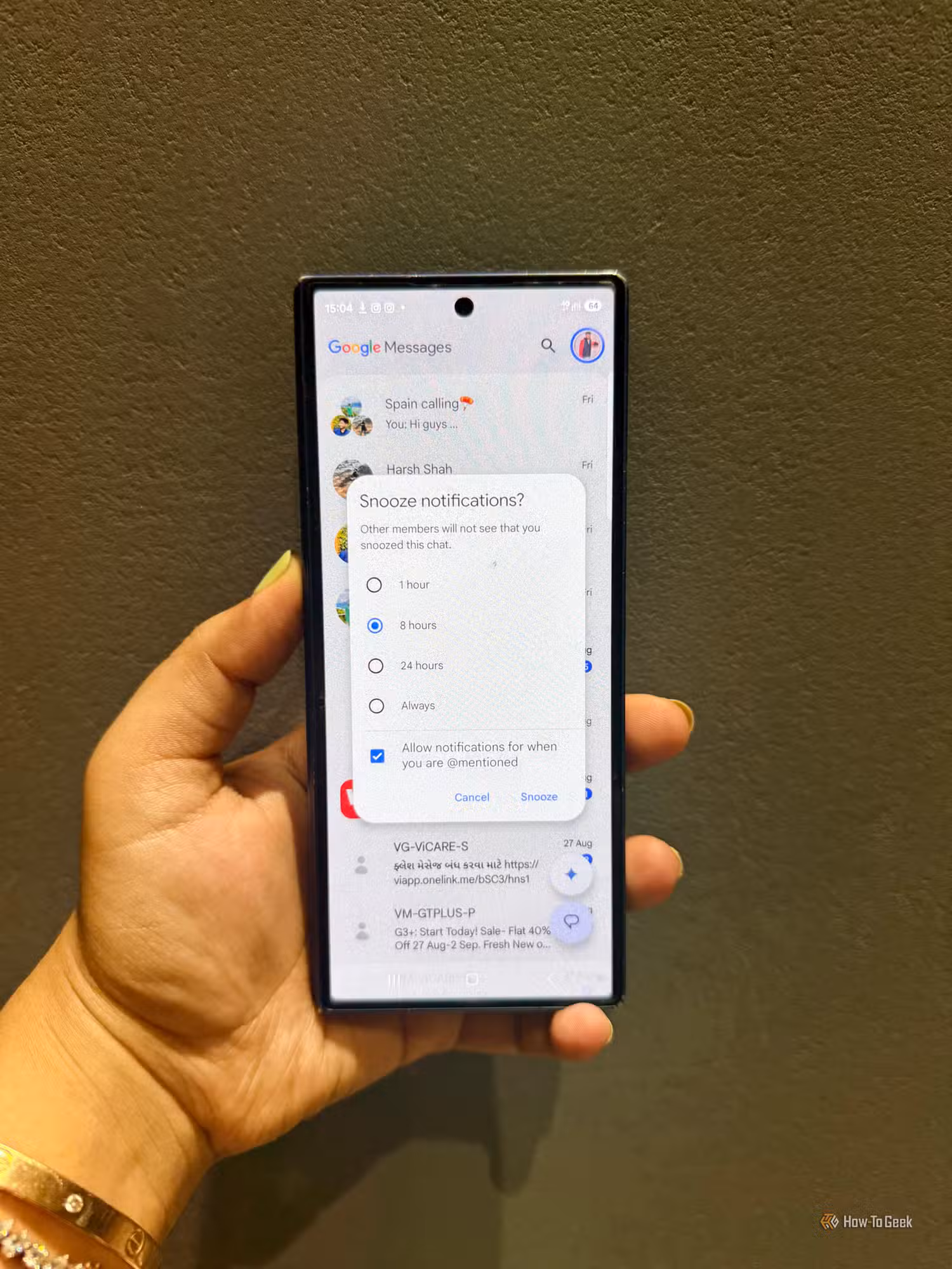 mute-group-chat-on-google-messages 5 ميزات في تطبيق رسائل جوجل لتنظيم المحادثات الجماعية بسهولة