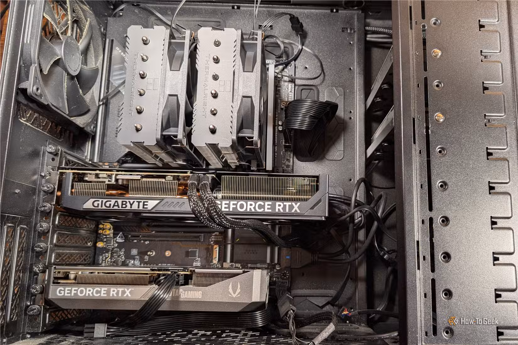 rtx-5070-rtx-5060ti-in-pc-case أفضل النماذج المحلية لمعالجة الملفات الحساسة دون إرسال بياناتك إلى Claude