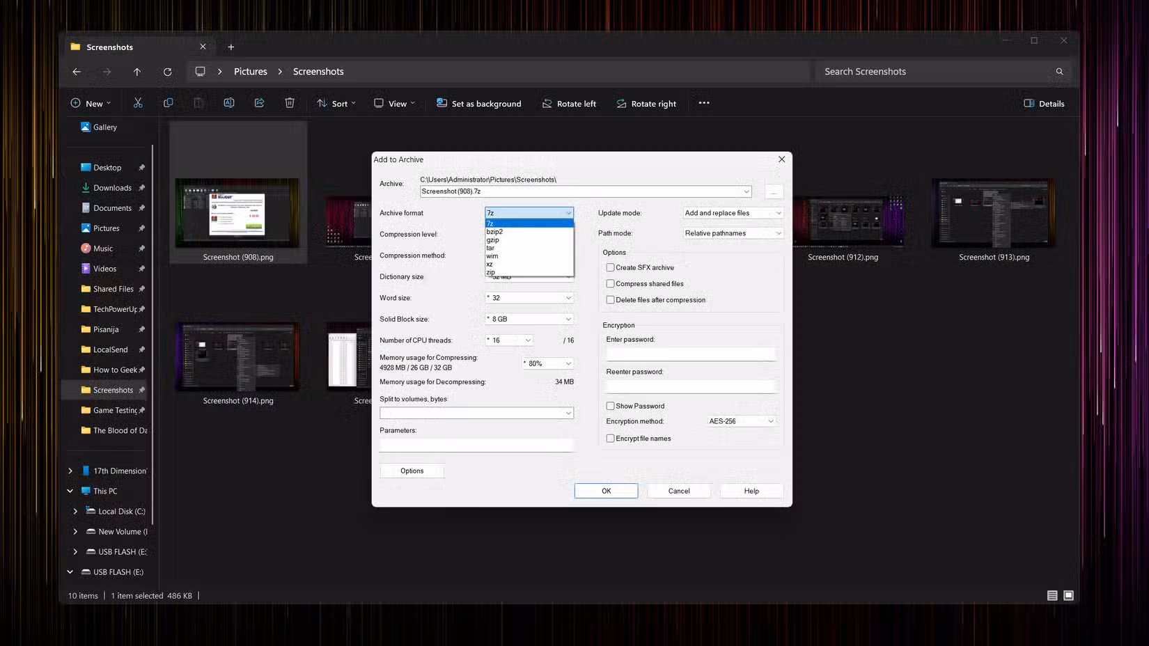 screenshot-918 أفضل بديل مفتوح المصدر لـ WinRAR لضغط وفك ضغط الملفات