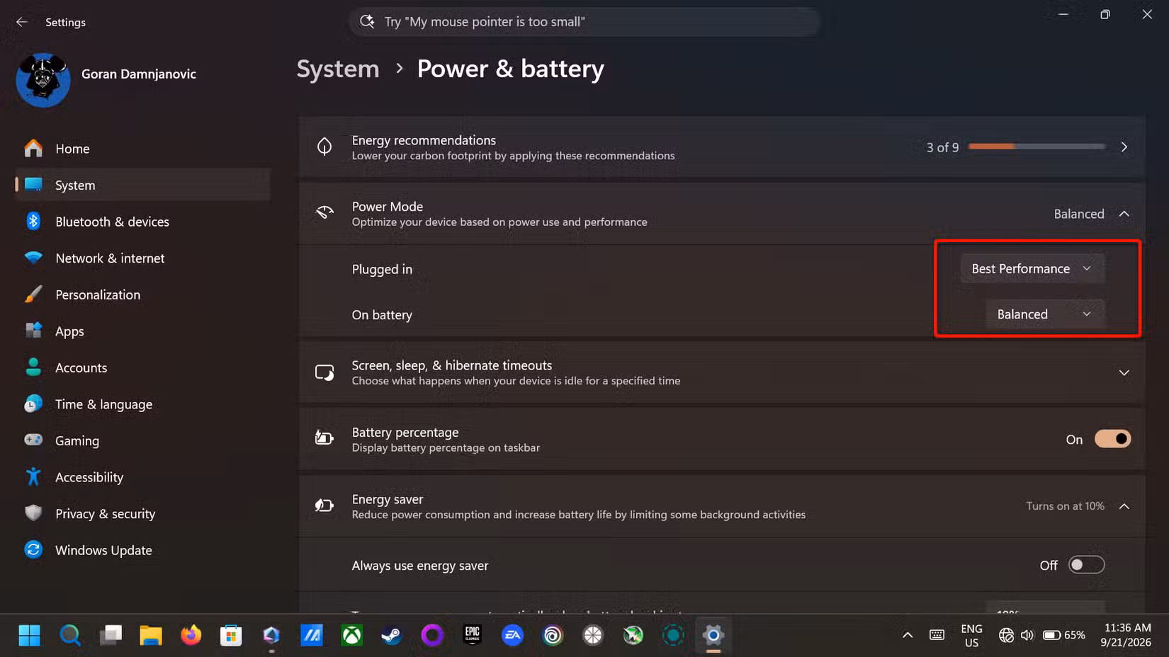 windows-energy-saver-08 إعداد واحد في Windows قد يحد من أداء جهازك وكيفية تغييره بسرعة