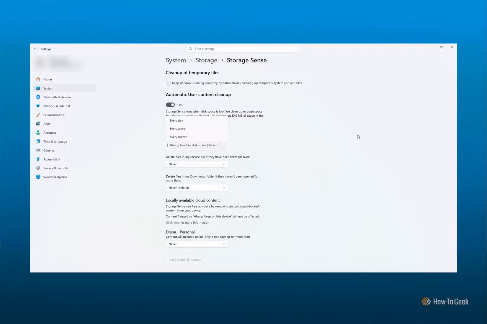 windows-storage-sense-settings توقفت عن تنظيف مساحة التخزين في ويندوز 11 يدويًا بعد اكتشاف هذه الأداة المدمجة